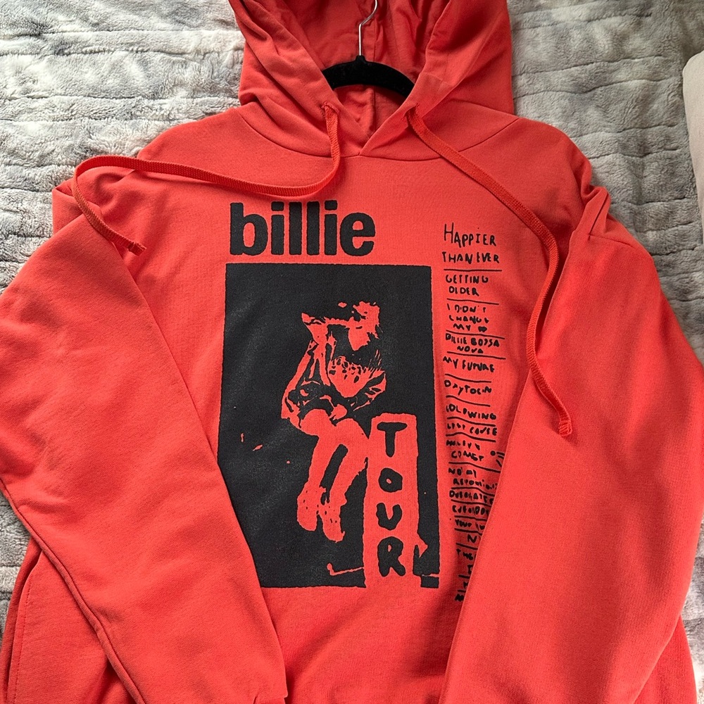 Billie Eilish Happier Than Ever Tour Red Hoodie  (NEW- NEVER WORN)